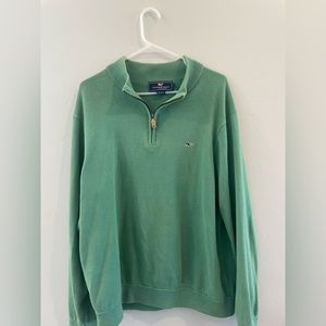 Vineyard Vines Men’s Quarter Zip Green Jacket Large Pullover
